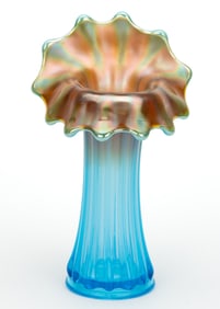 WESTMORELAND CORINTH CARNIVAL GLASS JACK-IN-THE-PULPIT VASE
