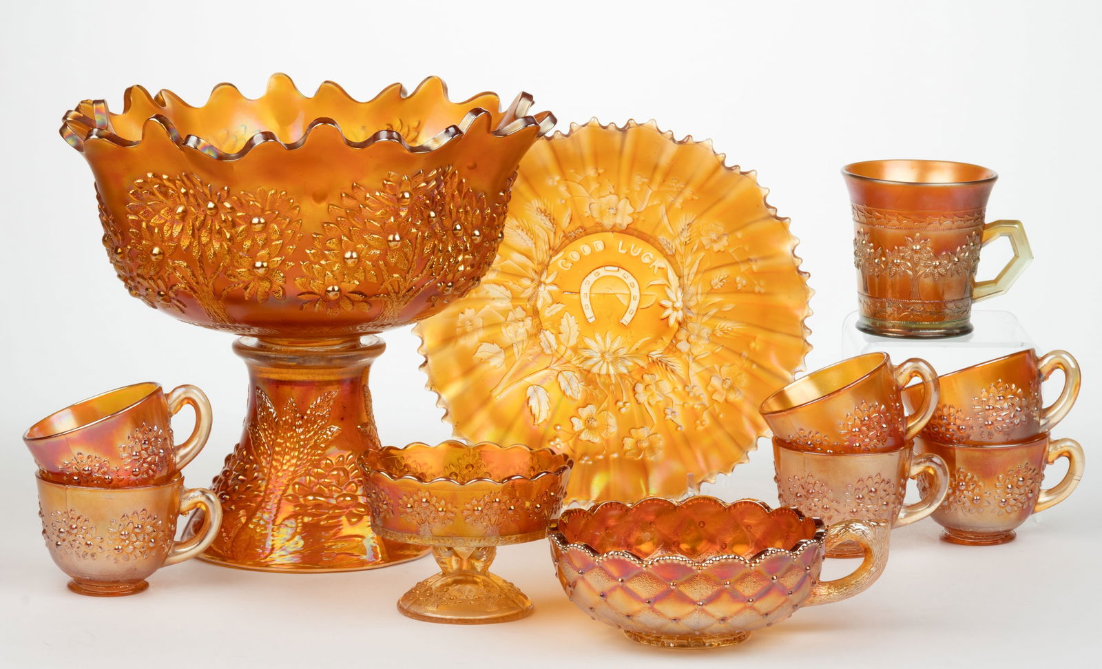 ASSORTED CARNIVAL GLASS ARTICLES, LOT OF 12 (1 of 1)