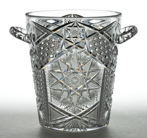 AMERICAN BRILLIANT CUT GLASS LARGE CHAMPAGNE BUCKET