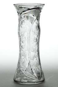 LIBBEY INTAGLIO CUT GLASS VASE