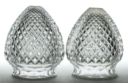 AMERICAN BRILLIAN CUT GLASS PAIR OF ELECTRIC LAMP SHADES