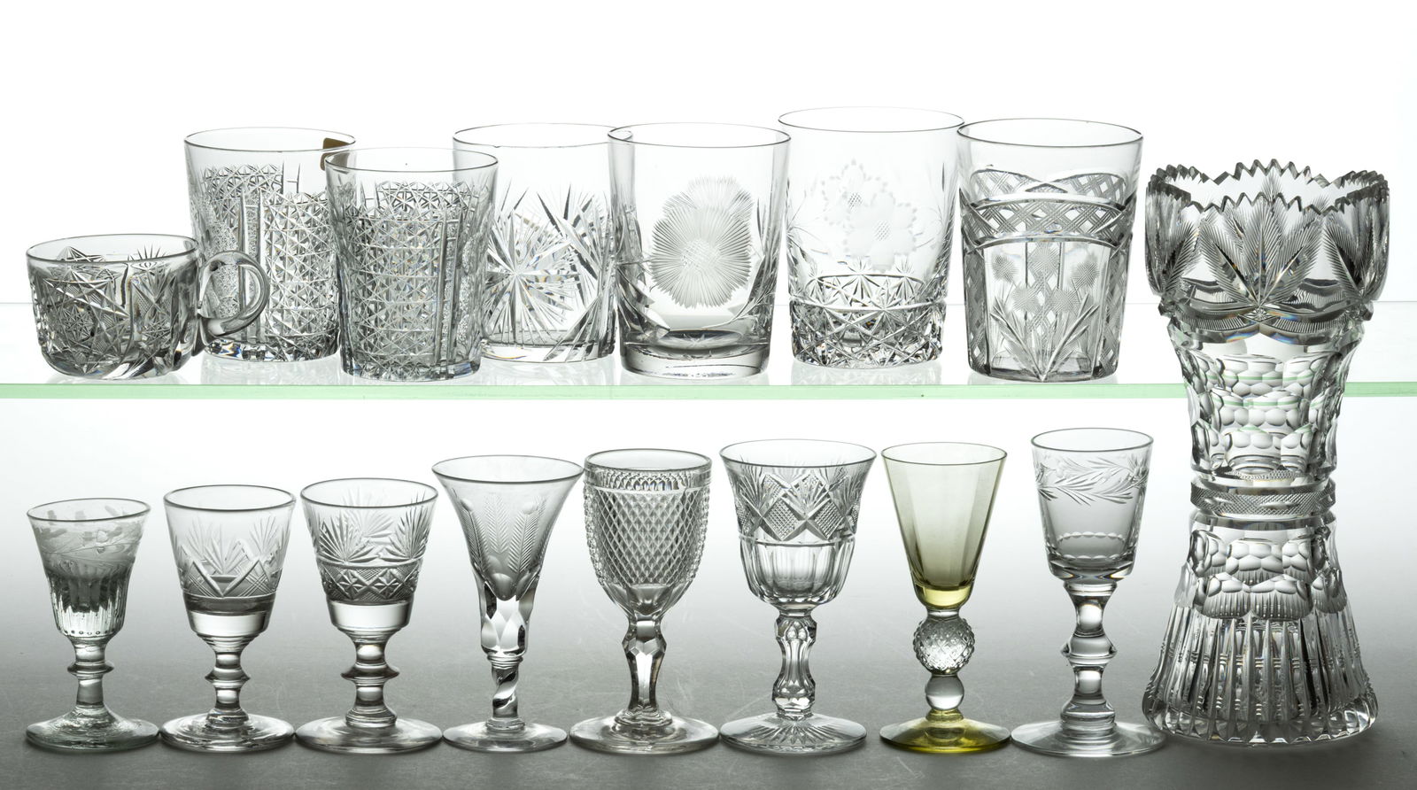 ASSORTED CUT AND OTHER GLASS ARTICLES, LOT OF 16 (1 of 1)