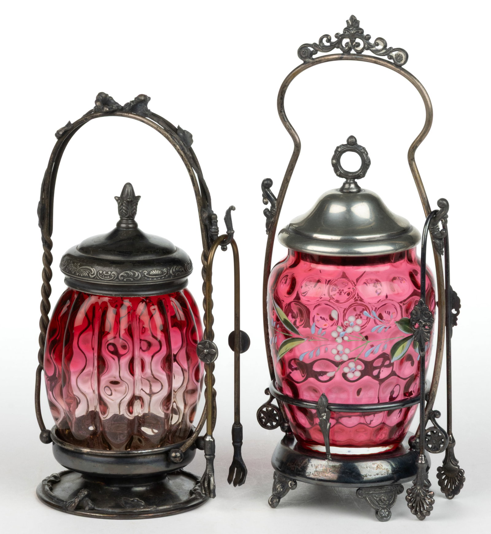 ASSORTED VICTORIAN GLASS PICKLE CASTERS, LOT OF TWO (1 of 1)