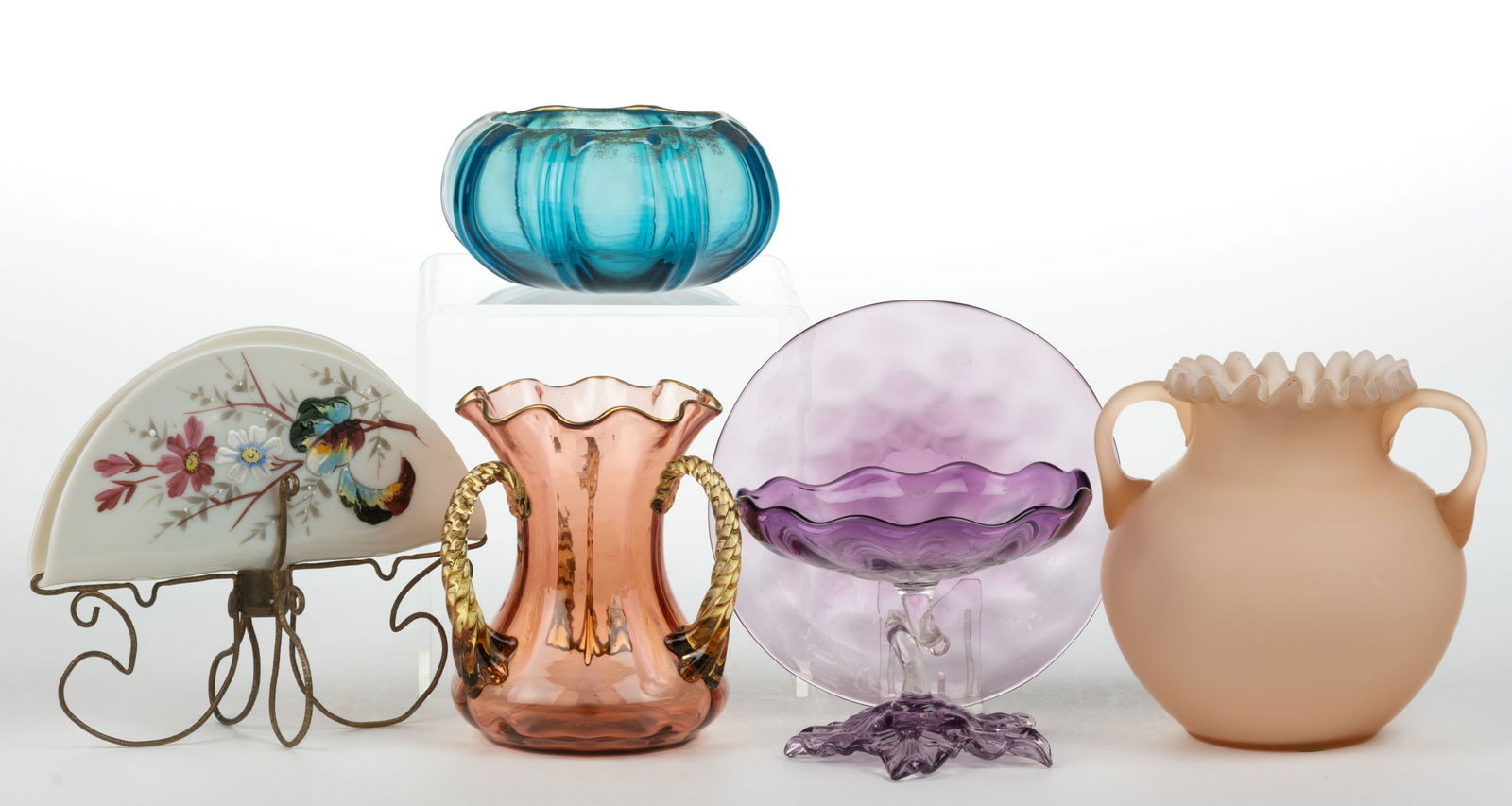 ASSORTED VICTORIAN GLASS ARTICLES, LOT OF SIX (1 of 1)