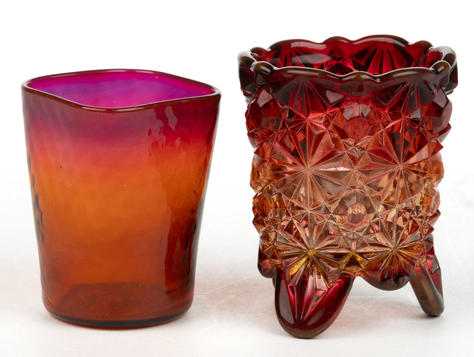 AMBERINA TOOTHPICK HOLDERS, LOT OF TWO (1 of 1)