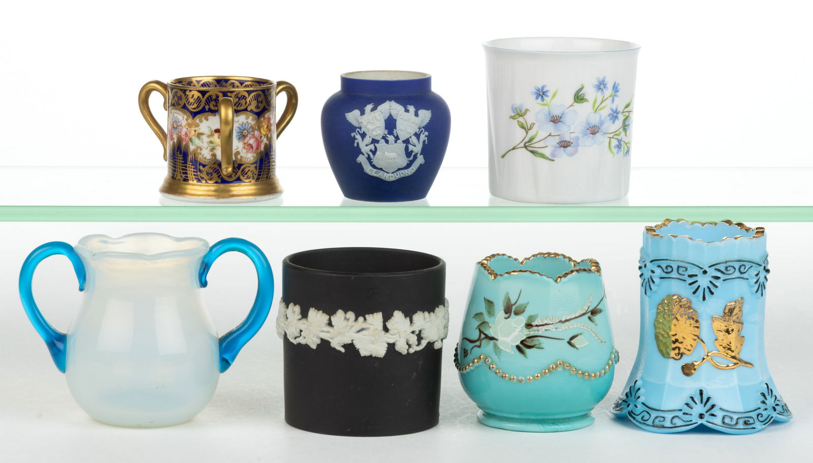 ASSORTED VICTORIAN GLASS AND CERAMIC ARTICLES, LOT OF SEVEN (1 of 1)