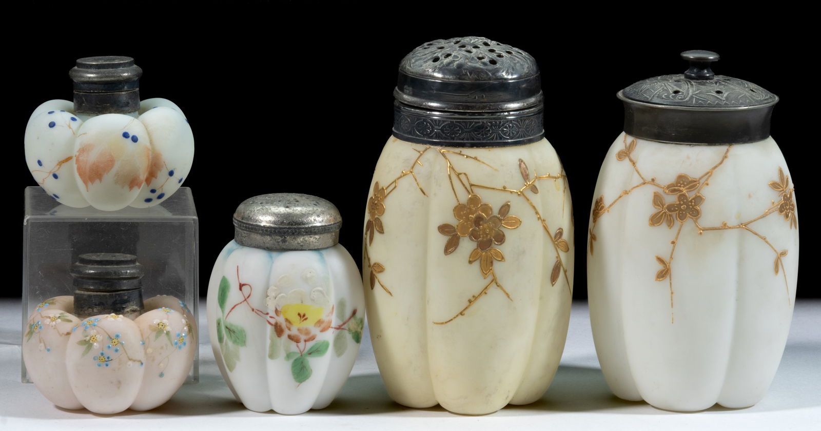 ASSORTED MT. WASHINGTON MELON LOBED CONDIMENT ARTICLES, LOT OF FIVE (1 of 1)