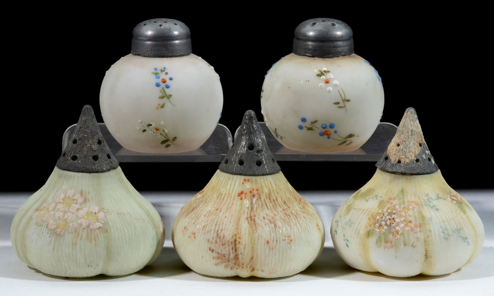 ASSORTED MT. WASHINGTON / SMITH BROTHERS SALT SHAKERS, LOT OF FIVE (1 of 1)