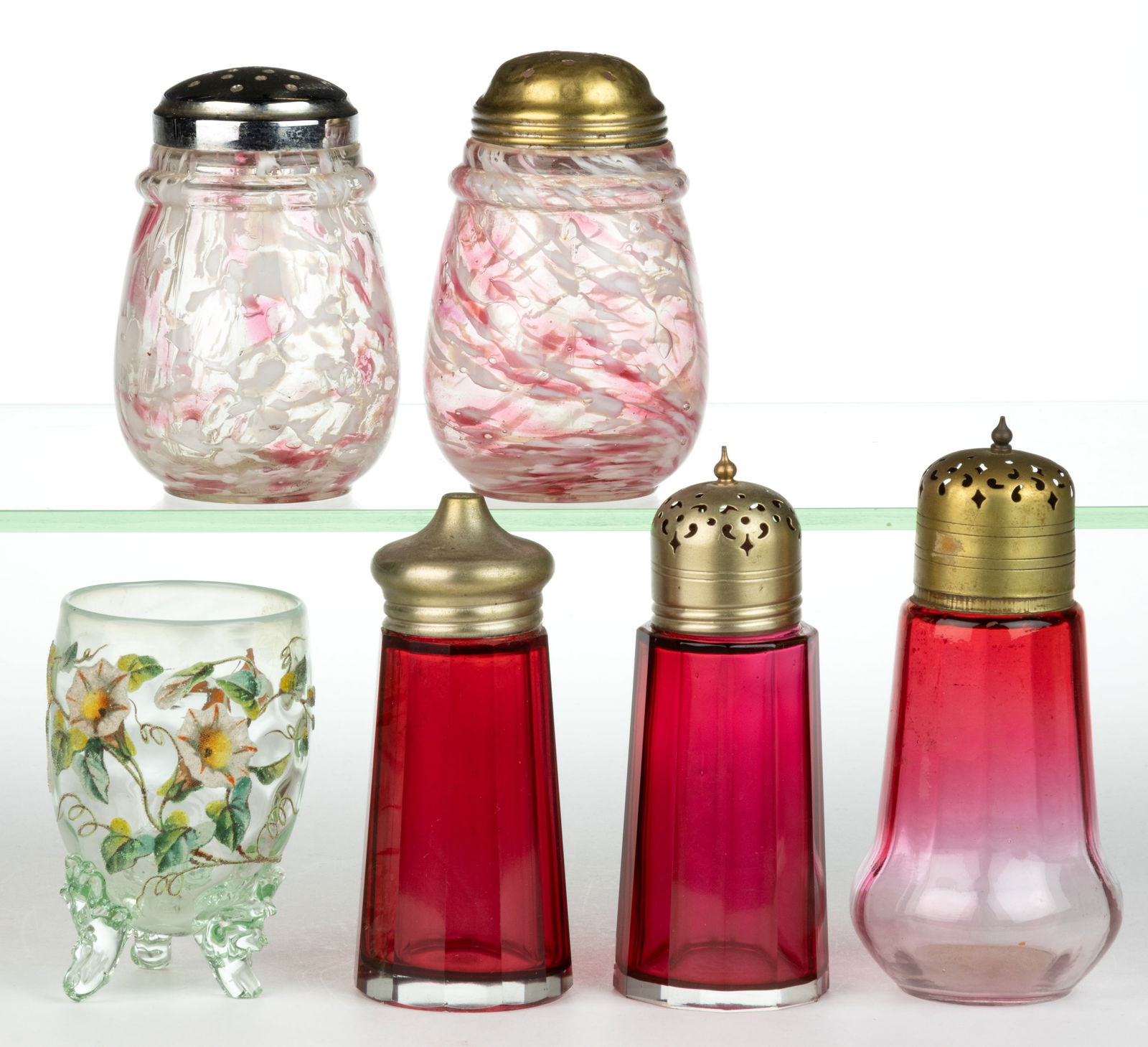 ASSORTED VICTORIAN GLASS TABLE ARTICLES, LOT OF SIX (1 of 1)