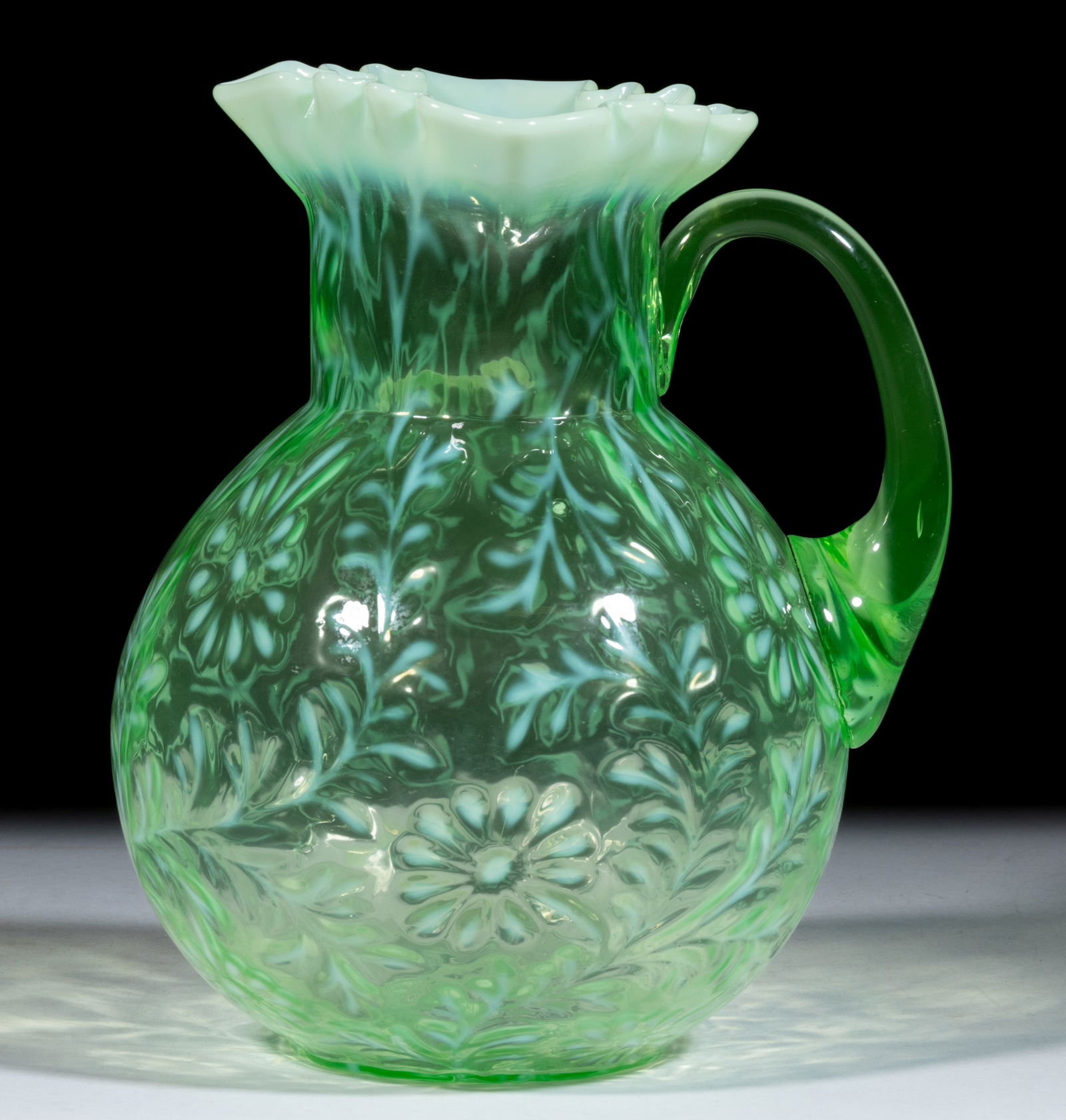 DAISY AND FERN BALL-SHAPE MOLD WATER PITCHER (1 of 1)