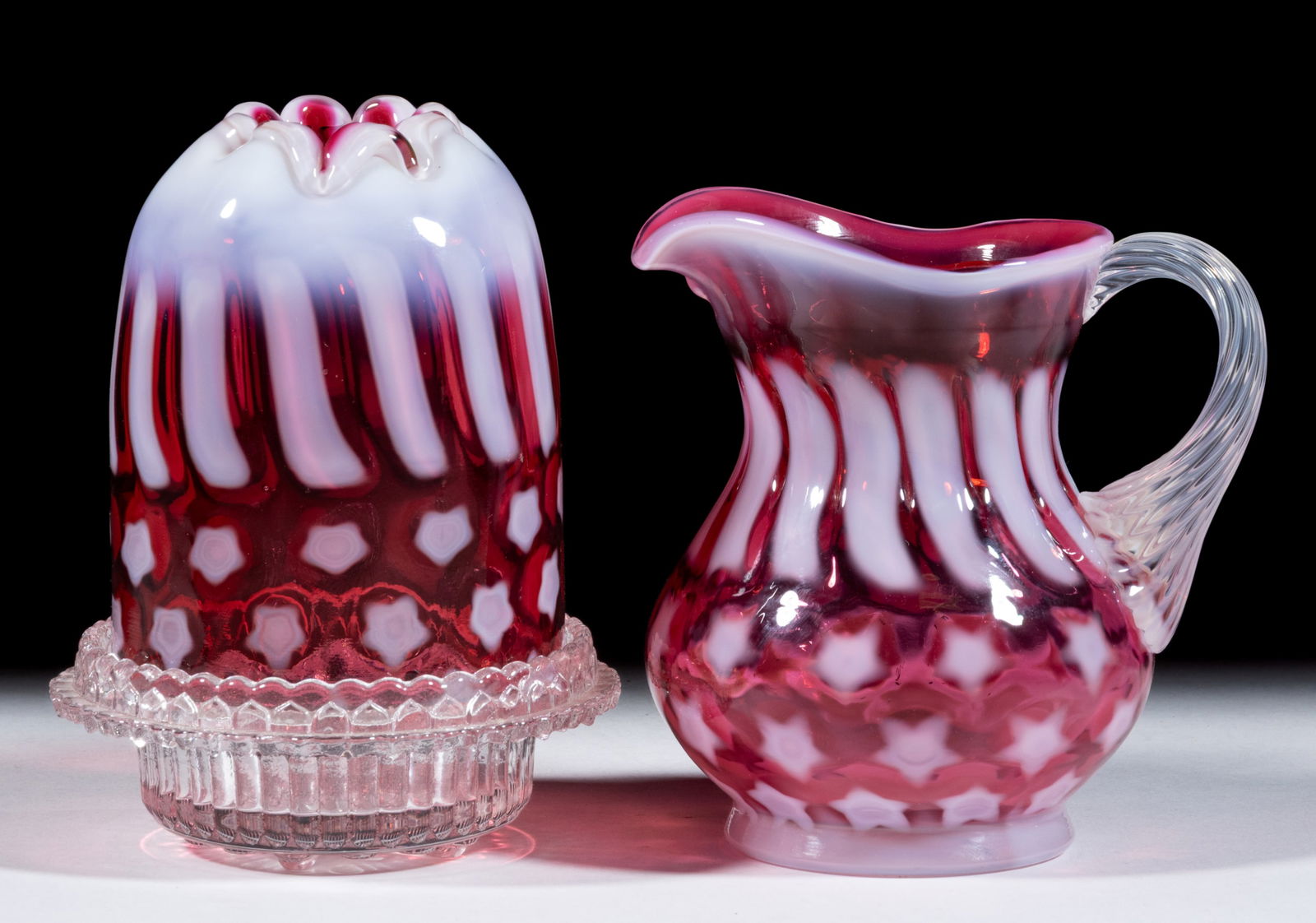 FENTON / L. G. WRIGHT STARS AND STRIPES ARTICLES, LOT OF TWO (1 of 1)