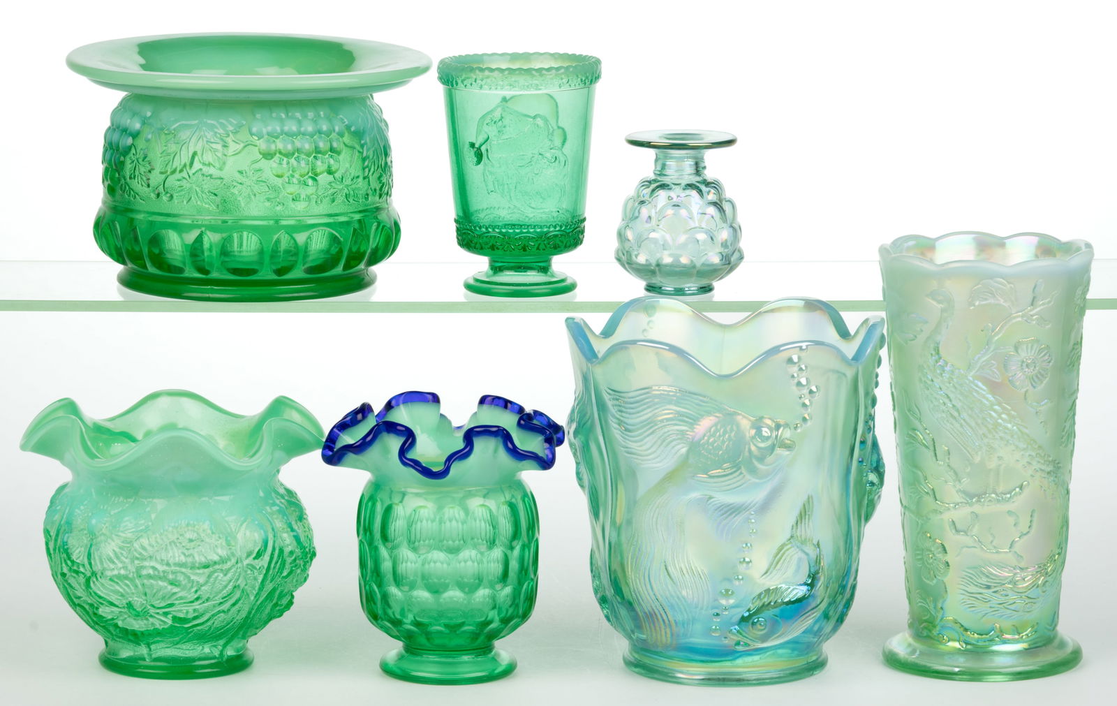 ASSORTED FENTON GLASS ARTICLES, LOT OF SEVEN (1 of 1)