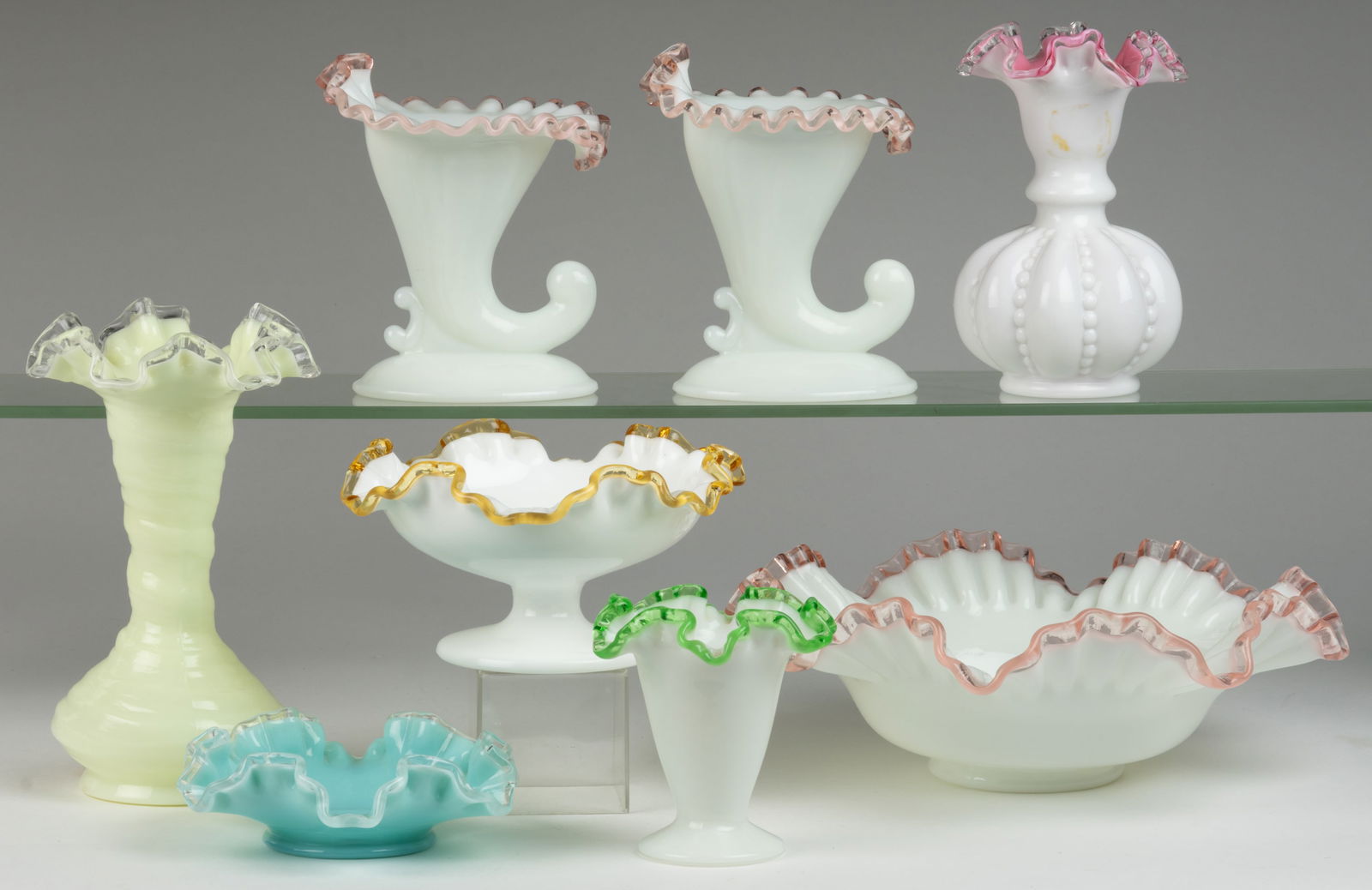 ASSORTED FENTON CREST ARTICLES, LOT OF EIGHT (1 of 1)