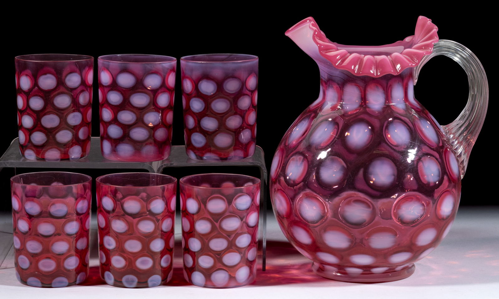 L. G. WRIGHT DOT / COINSPOT SEVEN-PIECE WATER SET (1 of 1)