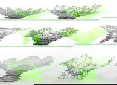 ASSORTED NORTHWOOD OPALESCENT GLASS BOWLS, LOT OF SIX