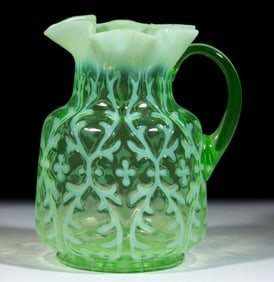 OPALINE BROCADE / SPANISH LACE WATER PITCHER
