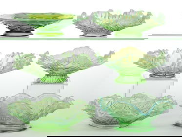 ASSORTED OPALESCENT GLASS ARTICLES, LOT OF SIX