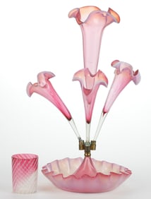 VICTORIAN OPALESCENT GLASS ARTICLES, LOT OF TWO