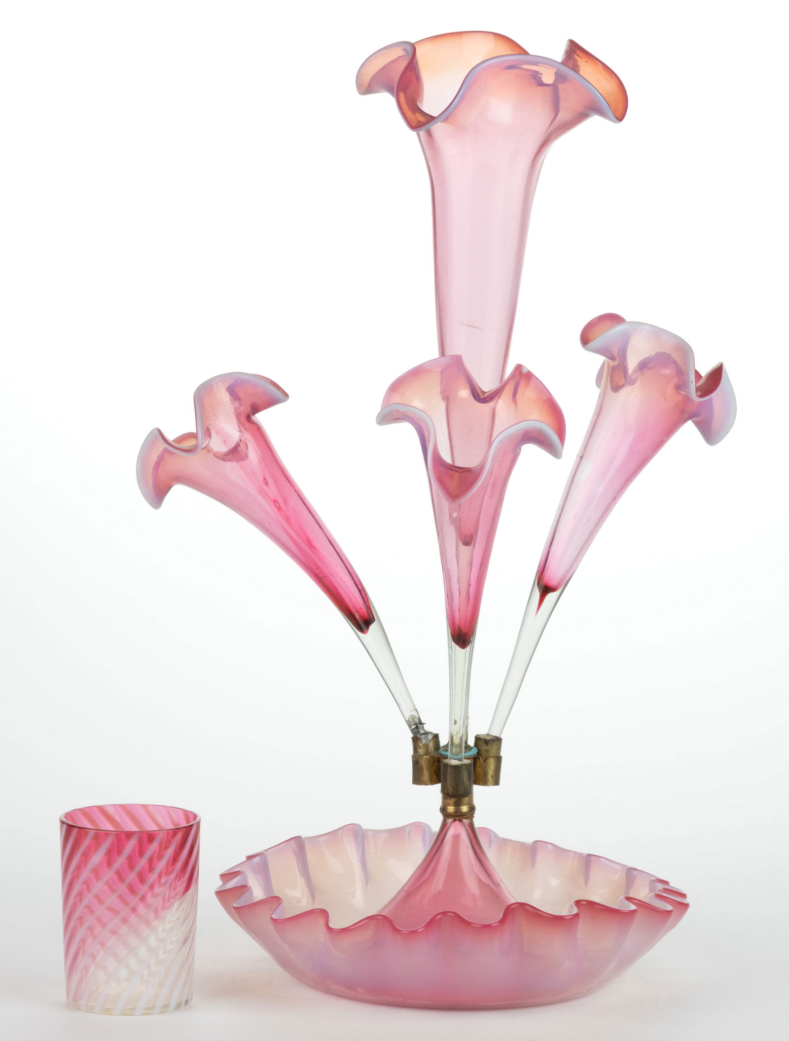 VICTORIAN OPALESCENT GLASS ARTICLES, LOT OF TWO (1 of 2)