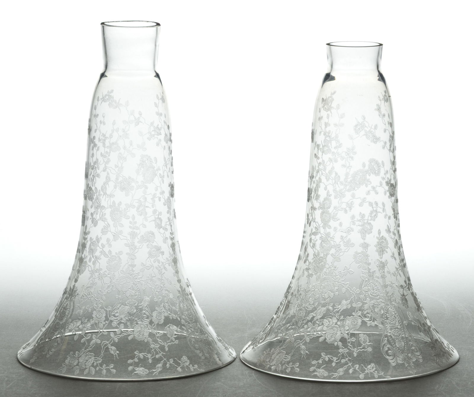 CAMBRIDGE ROSE POINT PAIR OF HURRICANE GLOBES (1 of 1)