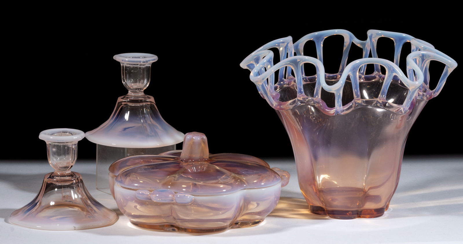 DUNCAN AND MILLER OPALESCENT ARTICLES, LOT OF FOUR (1 of 1)