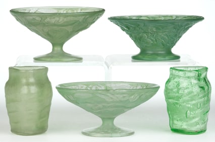 CONSOLIDATED ART GLASS ARTICLES, LOT OF FIVE