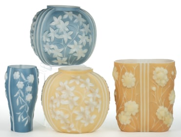 PHOENIX ART GLASS VASES, LOT OF FOUR