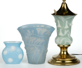PHOENIX ART GLASS ARTICLES, LOT OF THREE