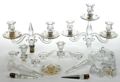 ASSORTED CANDELABRA AND EPERGNE COMPONENTS, UNCOUNTED LOT