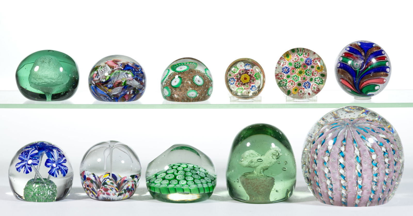 ASSORTED ANTIQUE AND CONTEMPORARY PAPERWEIGHTS, LOT OF 11 (1 of 1)