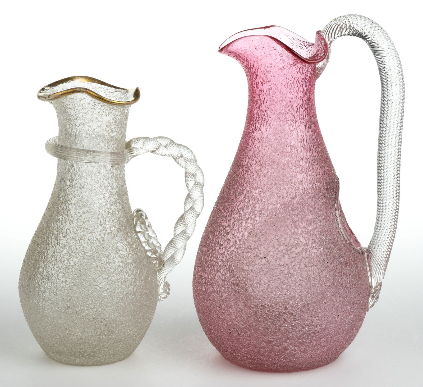 OVERSHOT CHAMPAGNE PITCHERS, LOT OF TWO (1 of 1)