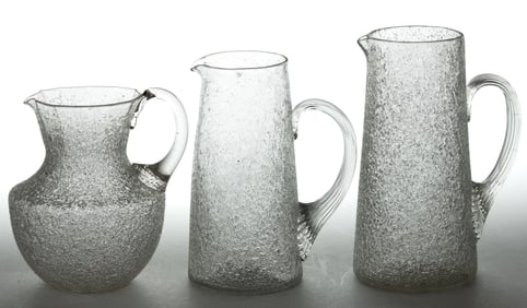 ASSORTED OVERSHOT PITCHERS, LOT OF THREE