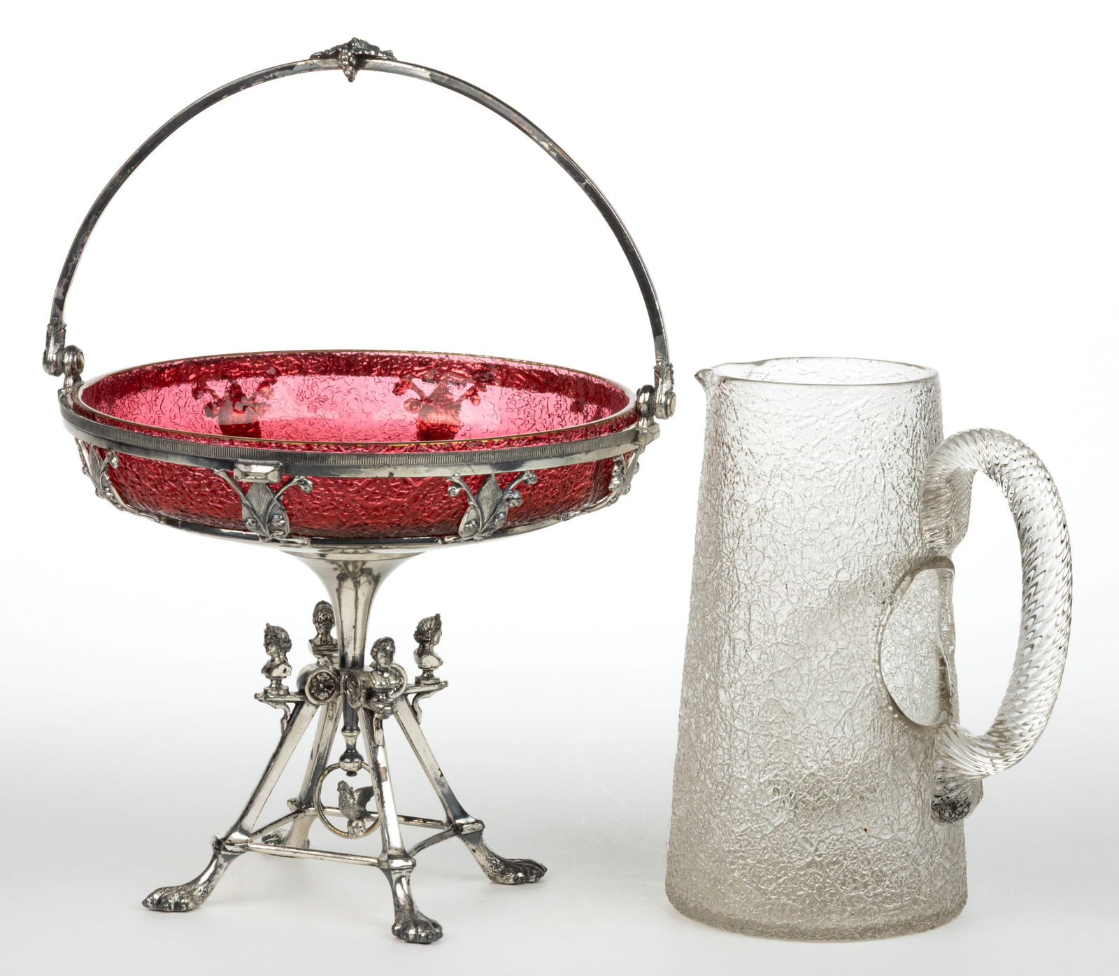 ASSORTED OVERSHOT GLASS ARTICLES, LOT OF TWO (1 of 1)