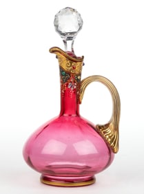 SIGNED MOSER PANEL-OPTIC CRUET