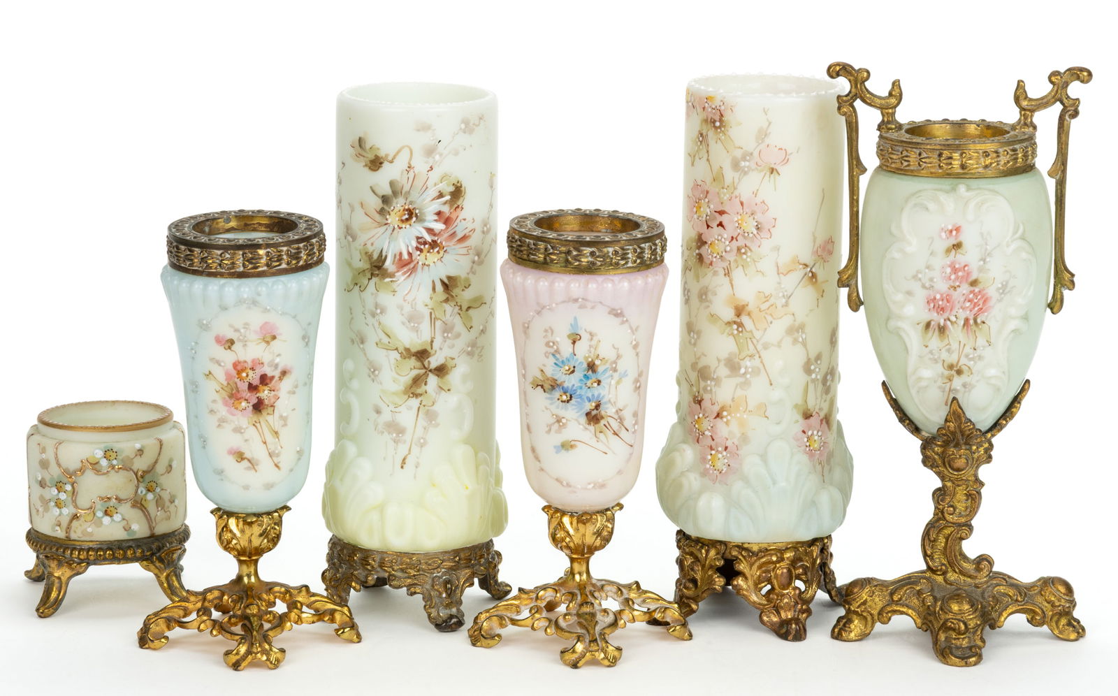 WAVE CREST ENAMEL-DECORATED ART GLASS ARTICLES, LOT OF SIX (1 of 1)