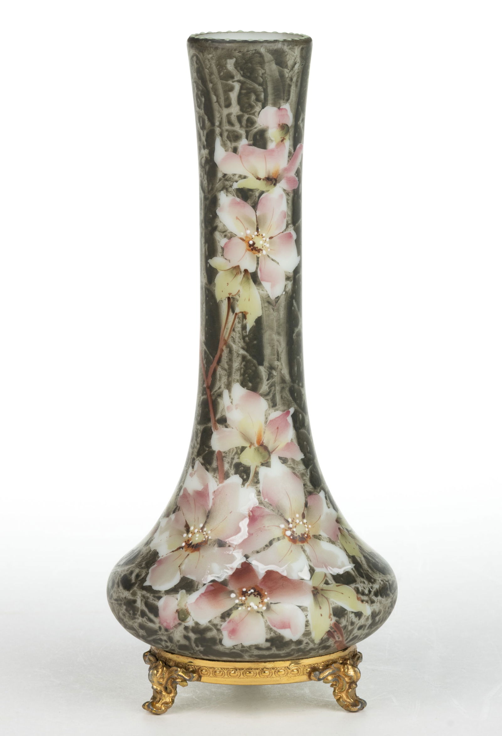 WAVE CREST KELVA ENAMEL-DECORATED ART GLASS VASE (1 of 1)