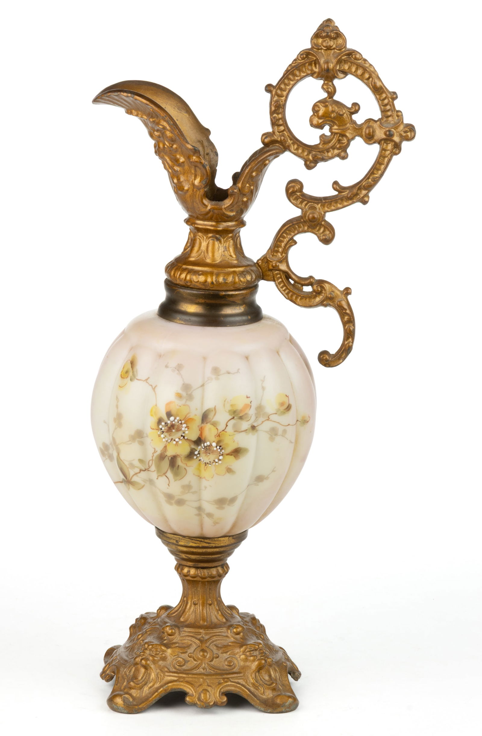 WAVE CREST ENAMEL-DECORATED ART GLASS URN / EWER (1 of 2)