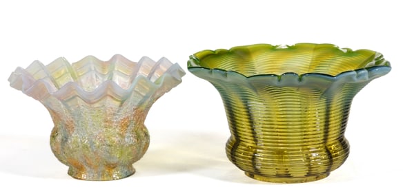 ASSORTED ART GLASS LAMP SHADES, LOT OF TWO