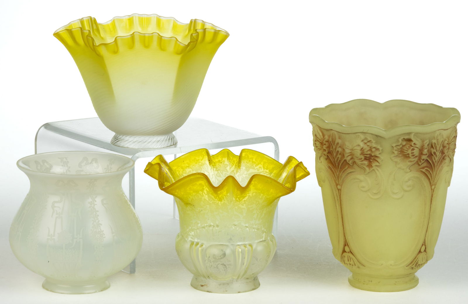 NORTHWOOD AND OTHER ELECTRIC LAMP SHADES, LOT OF FOUR (1 of 1)