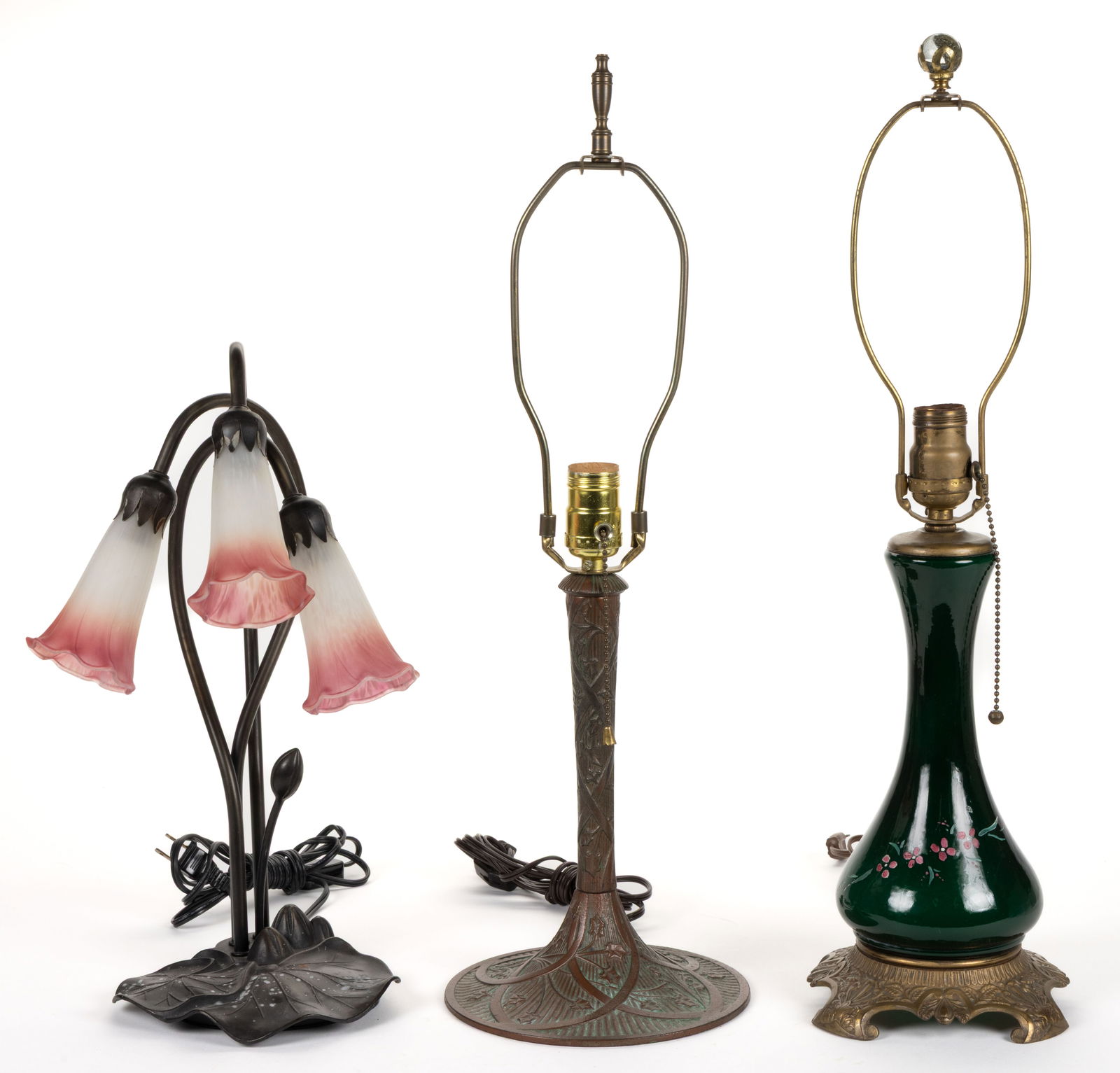 ASSORTED ELECTRIC TABLE LAMPS, LOT OF THREE (1 of 1)