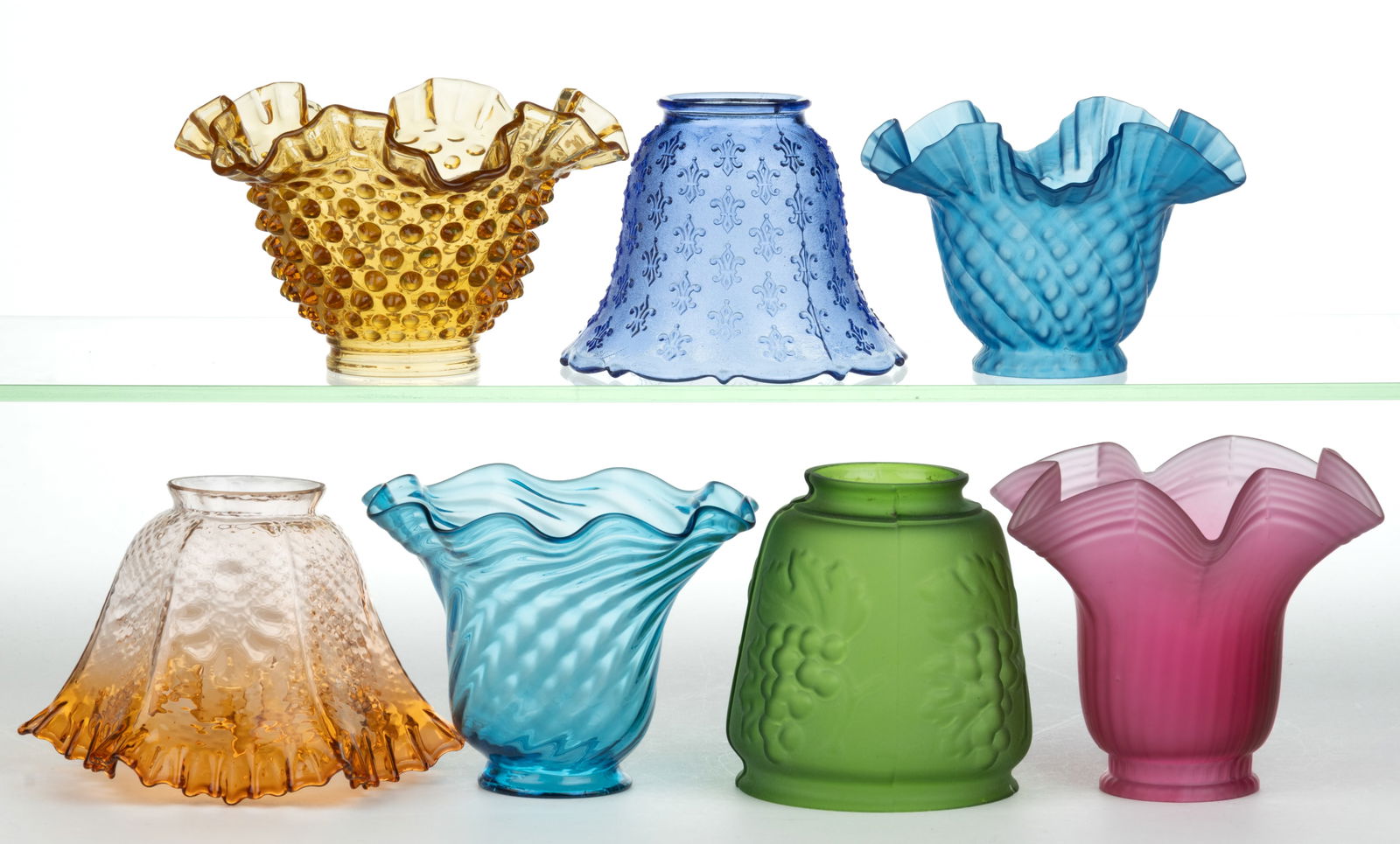 ASSORTED ELECTRIC LAMP SHADES, LOT OF SEVEN (1 of 1)