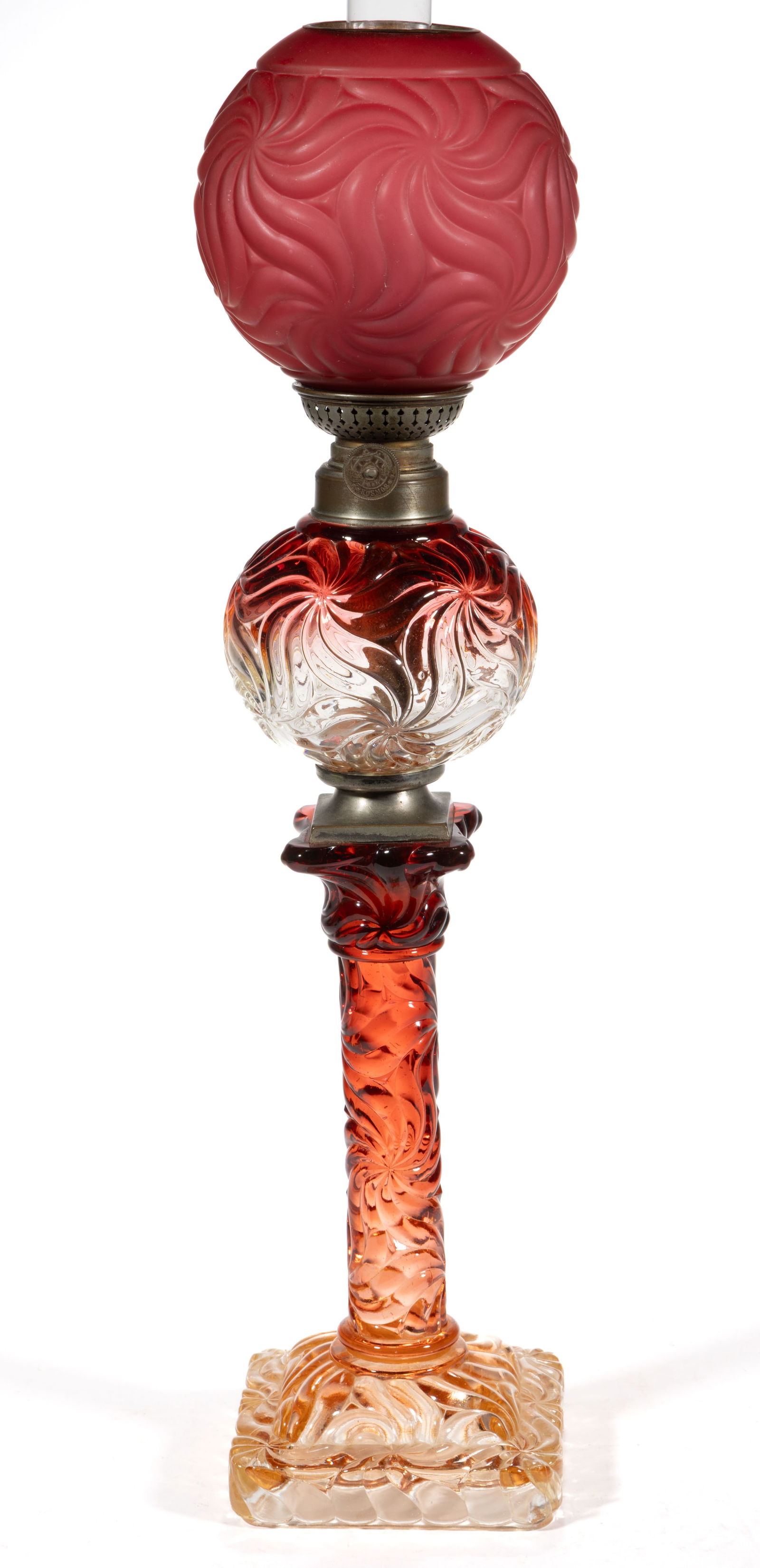 FRENCH BACCARAT DEPOSE PINWHEEL JUNIOR BANQUET STAND LAMP (1 of 2)