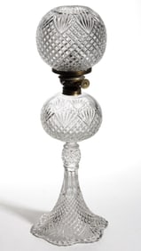 PINEAPPLE AND FAN / SHEPHERD'S PLAID JUNIOR BANQUET KEROSENE STAND LAMP