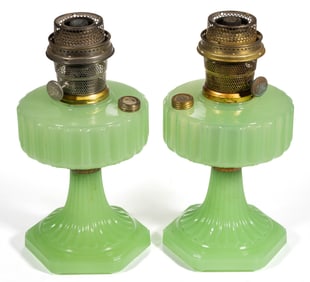 ALADDIN MODEL B-115 / CORINTHIAN KEROSENE STAND LAMPS, LOT OF TWO