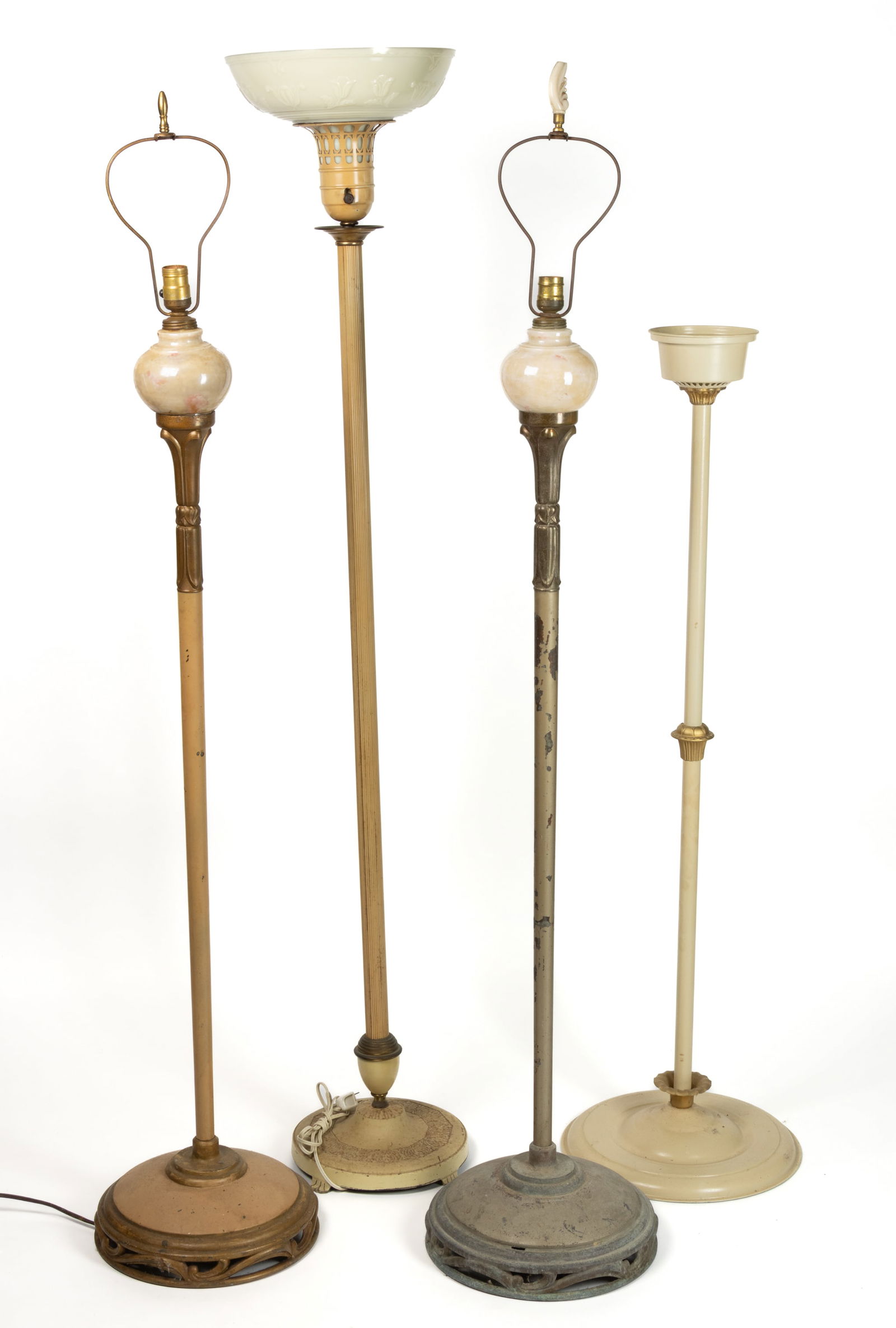 ASSORTED MANUFACTURERS ELECTRIC AND KEROSENE FLOOR LAMPS, LOT OF FOUR (1 of 7)