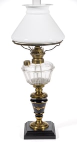 HOYT PATENTED PLAIN PANEL COMPOSITE KEROSENE STAND LAMP