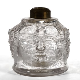 ATTERBURY WILLIAM PENN / HEAD FIGURAL KEROSENE FINGER LAMP