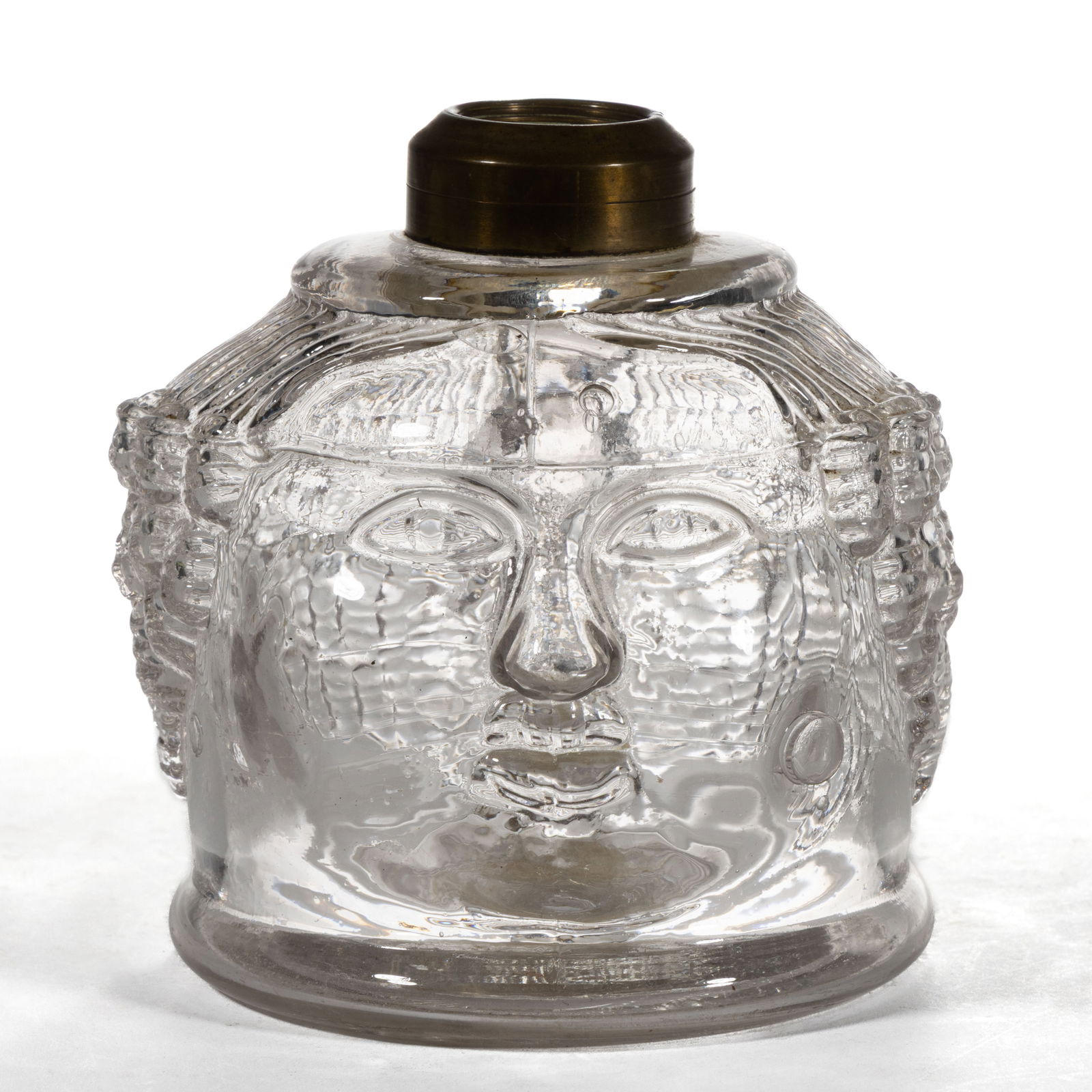 ATTERBURY WILLIAM PENN / HEAD FIGURAL KEROSENE FINGER LAMP (1 of 2)