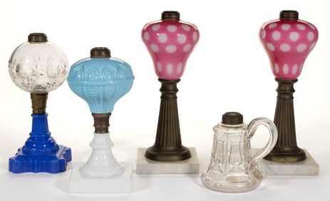 ASSORTED KEROSENE LAMPS, LOT OF FIVE