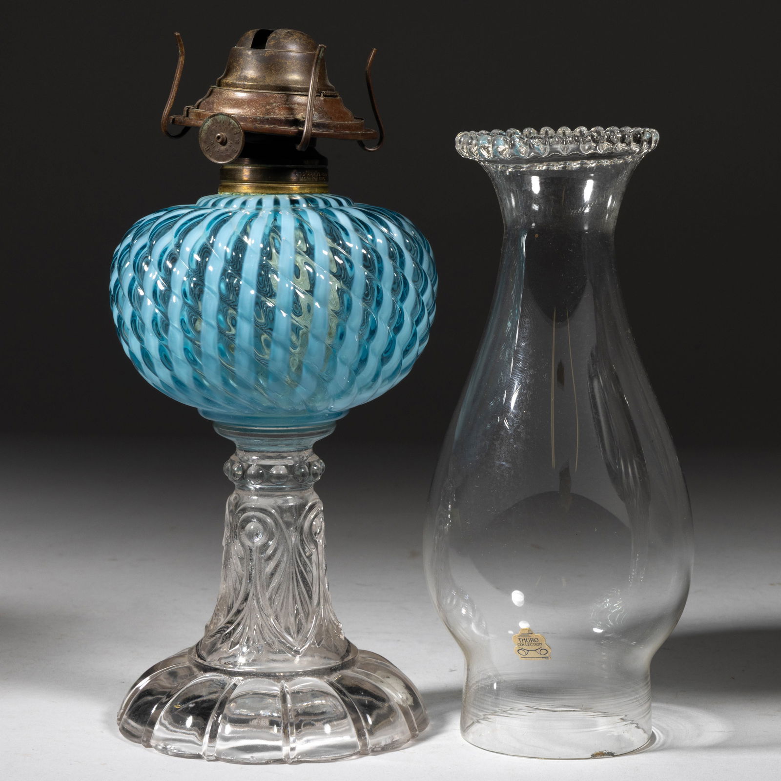 SHELDON SWIRL KEROSENE STAND LAMP (1 of 1)